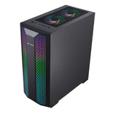 Ant Esports ICE-280TG Mid Tower Computer Case I Gaming Cabinet Supports ATX, Micro-ATX, Motherboard with Transparent Side Panel 1 x 120 mm Rear Fan Preinstalled - Black