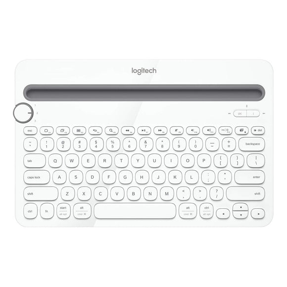 Logitech K480 Wireless Multi-Device Keyboard for Windows, Apple iOS Android or Chrome, Wireless Bluetooth, Compact Space-Saving Design, PC Mac Laptop Smartphone Tablet- White
