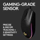 Logitech USB G G203 Wired Gaming Mouse Black