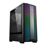 Ant Esports ICE-280TG Mid Tower Computer Case I Gaming Cabinet Supports ATX, Micro-ATX, Motherboard with Transparent Side Panel 1 x 120 mm Rear Fan Preinstalled - Black