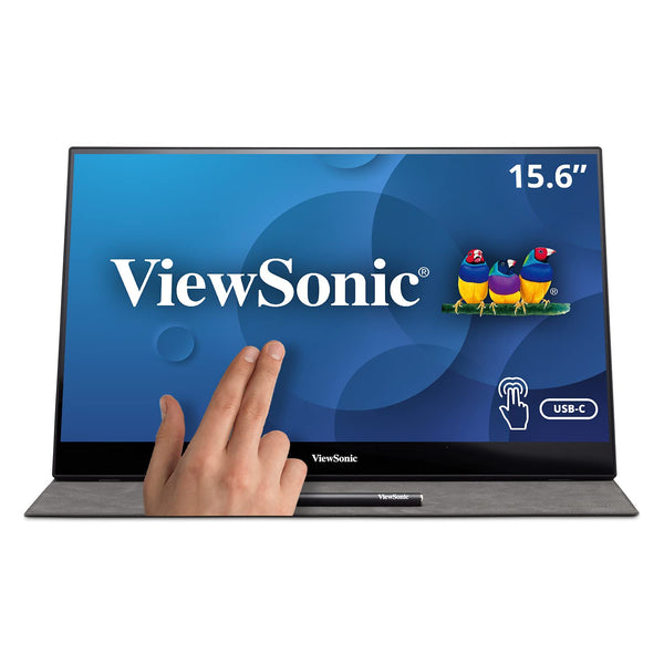 ViewSonic 16 Inch Full HD IPS Portable Touch Monitor,10 Point Capacitive  Touch Screen, Bezel Less, 2 Way Powered 60W Charge Back One Cable Solution