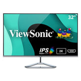 ViewSonic VX3276-2K-MHD 32 Inch 2K Resolution 1440p, IPS Panel, Frameless Monitor, HDMI, DisplayPort & Mini DP, Refresh Rate 75 Hz, Flicker-Free and Blue Light Filter