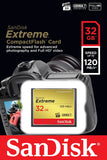 SanDisk Extreme 32GB CompactFlash Memory Card UDMA 7 Speed Up To 120MB/s