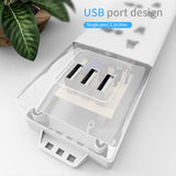 Cablet 3010-45-U 3 Universal Socket, 1 Switch and 4.5m  3 USB 3.1A Heavy Duty Cable 3 Socket Extension Boards  White, 4.5 m