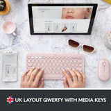 Logitech K380 Wireless Multi-Device Bluetooth Keyboard for Windows, Apple iOS, Apple TV, Android or Chrome, for PC Mac Laptop Smartphone Tablet Rose