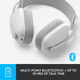Logitech Zone Vibe 100 Lightweight Wireless Over-Ear Headphones with Noise-Cancelling   Offwhite Offwhite