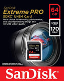 SanDisk 64GB Extreme PRO SD Card 170 MB