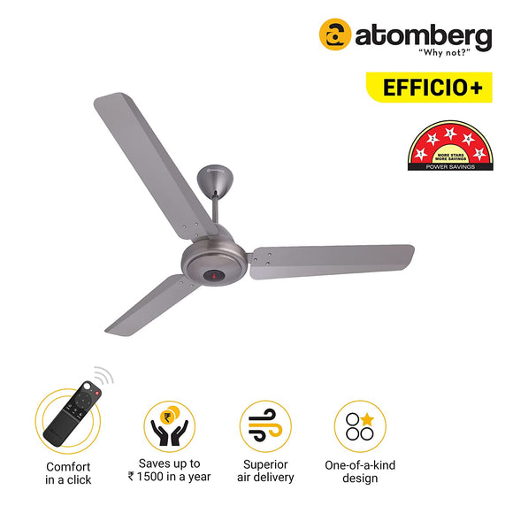 Atomberg Efficio+ 1200 mm BLDC Motor with Remote 3 Blade Ceiling Fan sand grey BROOT COMPUSOFT LLP JAIPUR