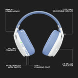 Logitech G435 Lightspeed and Bluetooth Wireless Over Ear Gaming Headphones White