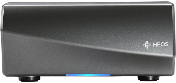 Denon HEOS Link HS2 Wireless Pre-Amplifier For Multi-Room Audio - Series 2 (New Version), Amazon Alexa Compatibility, Powered Subwoofer Connection, Black with Silver, 2.91 x 6.14 x 5.83