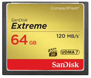 SanDisk Extreme 64GB CompactFlash Memory Card UDMA 7 Speed Up To 120MB/s