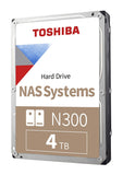 Toshiba N300 4TB NAS 3.5" Internal Hard Drive  SATA 6 Gb/s 7200 RPM 128MB
