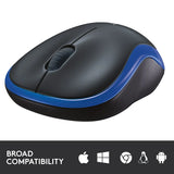 Logitech M185 Wireless Mouse,Black/Blue