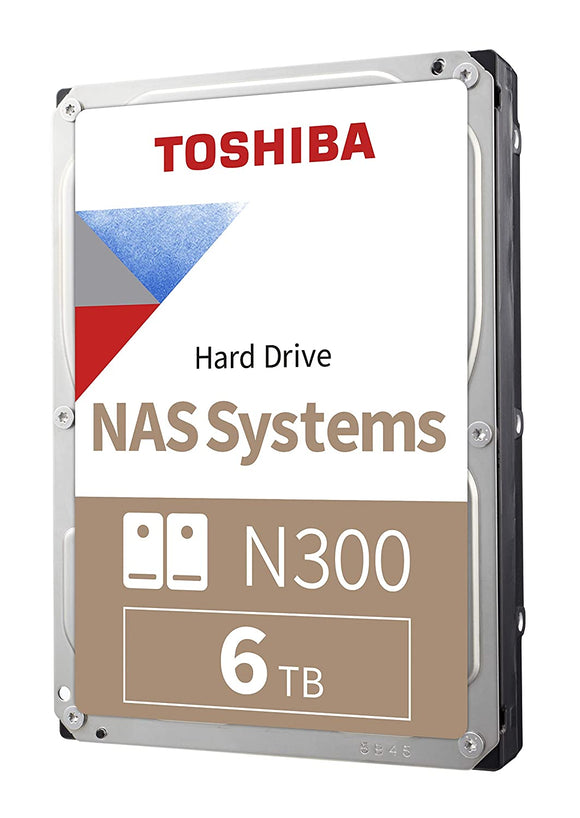 Toshiba N300 6TB NAS 3.5-Inch Internal Hard Drive CMR SATA 6 GB/s 7200 RPM 256 MB Cache