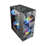 Ant Esports ICE-310MT Mid-Tower ATX Computer Case I Gaming Cabinet – Black Support ATX/Micro-ATX/ITX Motherboard with 2 x 180 mm Rainbow Front Fans and 1 x 120 mm Rear Fan Pre-Installed