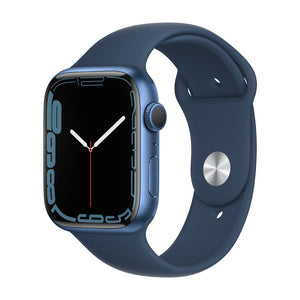 Apple Watch Series 7 GPS, 45mm Blue Aluminium Case with Abyss Blue Sport Band - Regular  MKN83HN/A