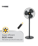 Atomberg Renesa Pedestal fan Swing 400mm  BLDC motor Energy Saving with Remote Control Black