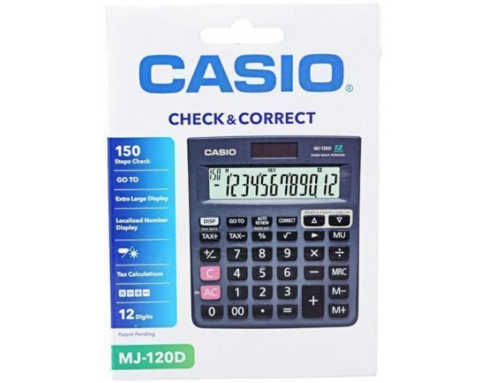 Casio MJ-120D 150 Steps Check and Correct Desktop Calculator with Tax Keys - Main Image