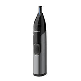 Philips Nose Trimmer Nt3650 Cordless Nose, Ear & Eyebrow Trimmer with Protective Guard System, Fully Washable, Including AA Battery, 2 Eyebrow Combs, Pouch Gray