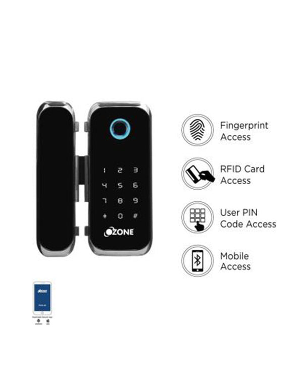 Ozone OZ-FGL-BL-G2G Black – App Connected Lock for Glass Doors