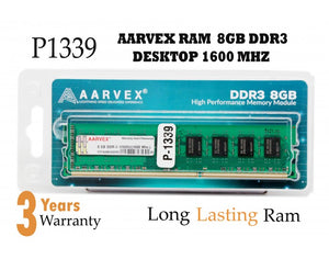 Aarvex Desktop Ram 8 GB DDR3 1600MHZ P-1339 BROOT COMPUSOFT LLP JAIPUR