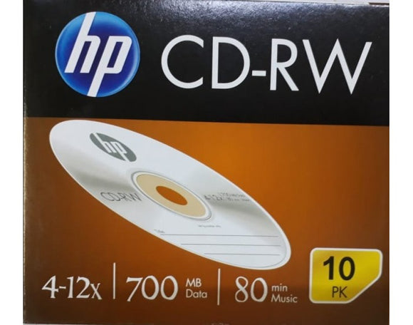 CD-RW Rewritable Disc, 700 MB/80 min, 4x, Jewel Case, Silver, 10