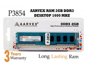 AARVEX DESKTOP RAM 2GB DDR3 1600 MHz BIG PCB P- 3854 BROOT COMPUSOFT LLP JAIPUR