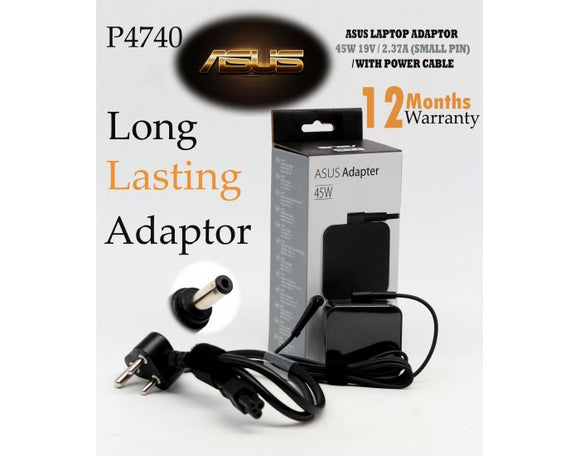 Asus Laptop Adaptor 45W 19V / 2.37A SMALL PIN With Power Cable