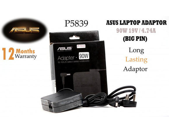 Asus Laptop Adaptor 90W 19V / 4.74A BIG PIN Black