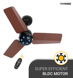 Atomberg Renesa 600 mm BLDC Motor with Remote 3 Blade Ceiling Fan Matt Brown