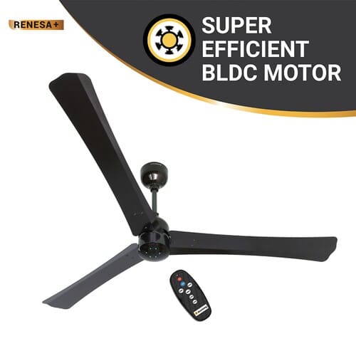Atomberg Renesa+ 1400 mm BLDC Motor with Remote 3 Blade Ceiling Fan Earth Brown