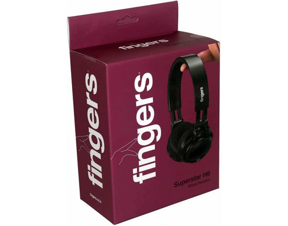 Fingers Wired Headphone Superstar H6 Single Pin Black Broot Compusoft LLP Jaipur