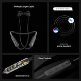 boAt Rockerz 255R In Ear Bluetooth Neckband with upto 8 Hours Playback, Secure Fit, IPX5, Magnetic Earbuds, BT v5.0 and Voice Assistant Active Black