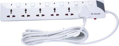 Lapcare 6 Way Extension Socket with Spike Buster 2M Cable  LS603