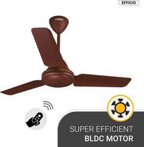 Atomberg Efficio Energy Saving 5 Star Rated 900 mm 900 mm BLDC Motor with Remote 3 Blade Ceiling Fan  Matte Brown