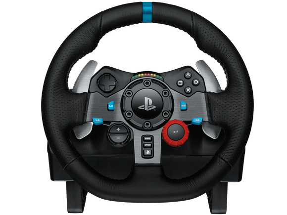 Logitech G29 Driving Force Racing Wheel and Floor Pedals, Real Force, Stainless Steel Paddle , Leather Steering Wheel Cover,PS5/PS4/PS3/PC/Mac