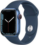 Apple Watch Series 7 GPS + Cellular, 41mm Blue Aluminium Case with Abyss Blue Sport Band - Regular   MKHU3HN/A