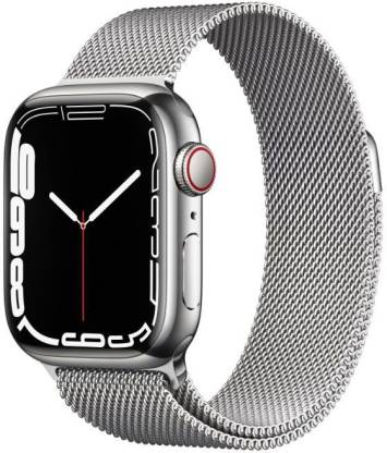 Apple Watch Series 7 GPS + Cellular, 41mm Silver Stainless Steel Case with Silver Milanese Loop   	      MKHX3HN/A