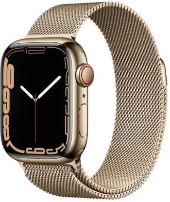 Apple Watch Series 7 GPS + Cellular, 41mm Gold Stainless Steel Case with Gold Milanese Loop  MKJ03HN/A