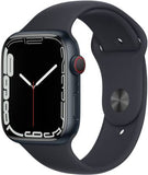 Apple Watch Series 7 Smart Watch GPS+Cellular, 45mm Blood Oxygen Sensor, MKJP3HN/A, Midnight, Sport Band