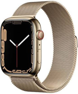 Apple Watch Series 7 GPS + Cellular, 45mm Gold Stainless Steel Case with Gold Milanese Loop     MKJY3HN/A