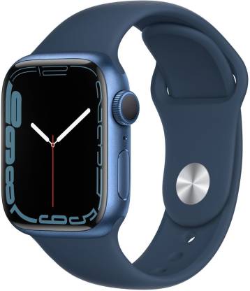 Apple Watch Series 7 GPS + Cellular, 41mm Graphite Stainless Steel Case with Abyss Blue Sport Band - Regular  MKJ13HN/A