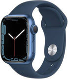 Apple Watch Series 7 GPS + Cellular, 41mm Graphite Stainless Steel Case with Abyss Blue Sport Band - Regular  MKJ13HN/A