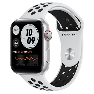 Apple Watch Nike Series 6 GPS + Cellular, 44mm Silver Aluminium Case with Pure Platinum/Black Nike Sport Band    M09W3HN/A
