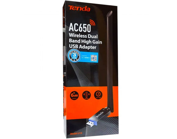 Tenda U10 AC650 Dual-band ac11 6dBi Antenna MU-MIMO Wireless USB Adapter similar BROOT COMPUSOFT LLP JAIPUR
