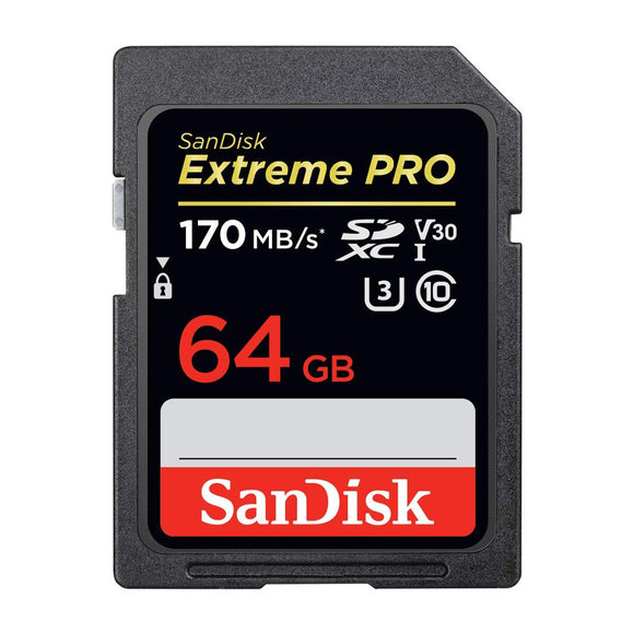 Sandisk SD Card Extreme Pro 64 GB 170 MB/s 4K UHD