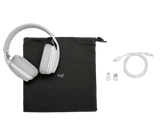 Logitech Zone Vibe 100 Lightweight Wireless Over-Ear Headphones with Noise-Cancelling   Offwhite Offwhite