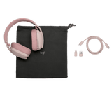 Logitech Zone Vibe 100 Lightweight Wireless Over-Ear Headphones with Noise-Cancelling Rose